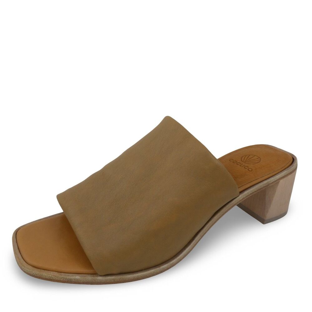 Coclico Jacque Women's US 8.5-9 Leather Mule Kitten Heel Sandals Made Spain